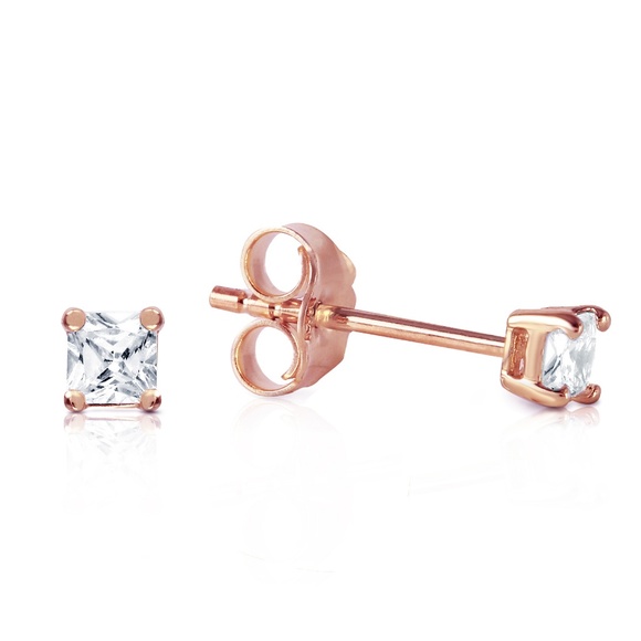 GOLD STUD EARRINGS WITH 0.25 CT. NATURAL DIAMONDS - Picture 3 of 6